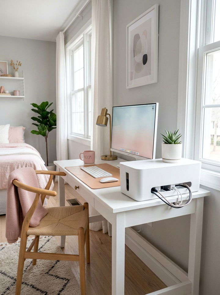 Desk Cord Management Box - 30 bedroom cable organizers