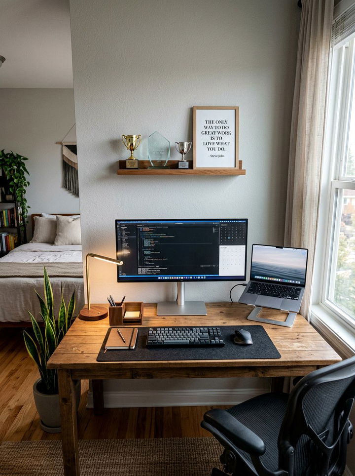 Desk Integrated Award Shelf - 30 bedroom award display ideas