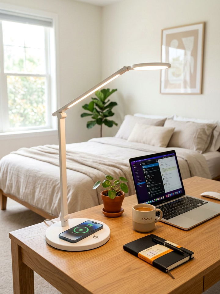 Desk Lamp Wireless Charger - 30 bedroom charging stations