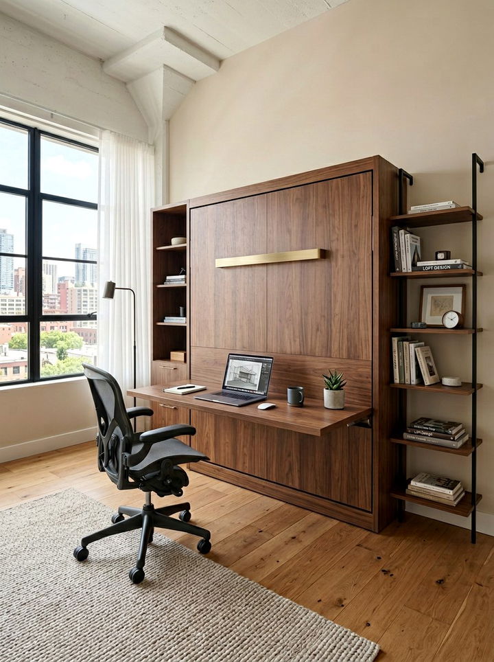 Desk Wall Bed - 30 bedroom hidden bed ideas