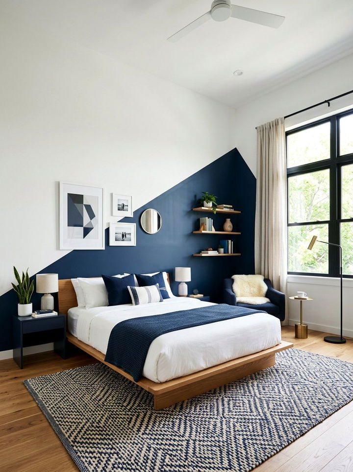 Diagonal Split Two Tone - 30 bedroom two tone walls