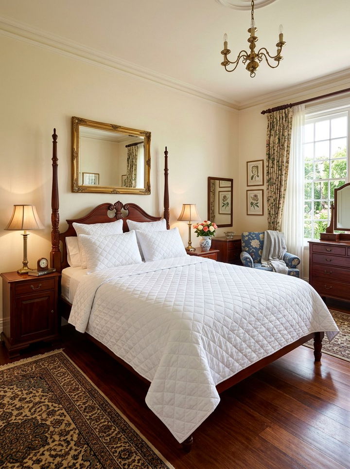 Diamond stitch quilt - 30 quilted bedroom ideas