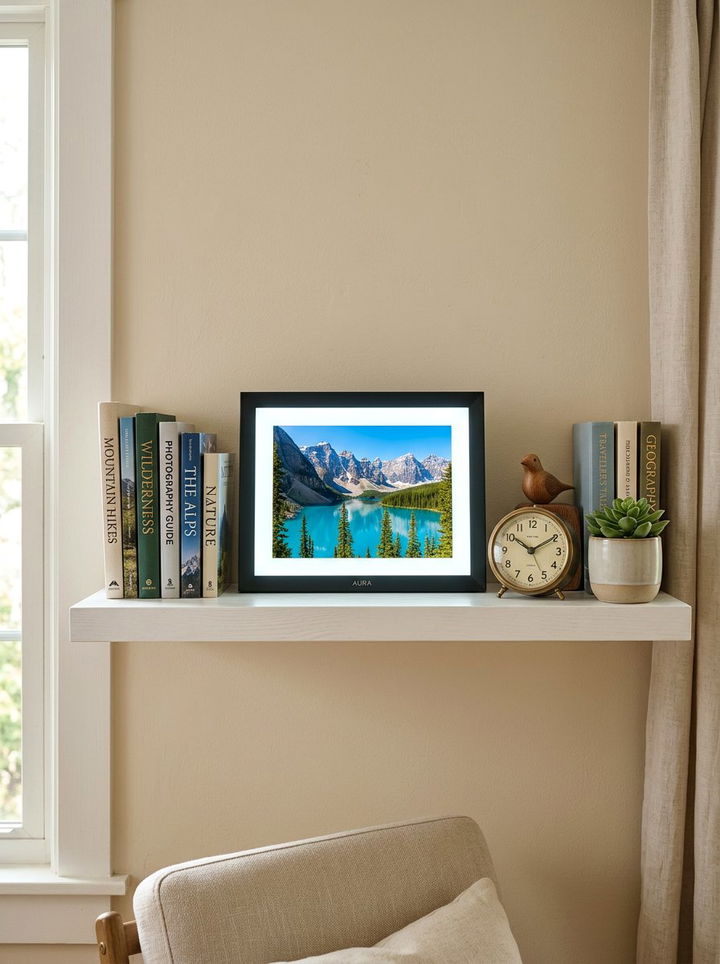 Digital Photo Frame Shelf - 30 bedroom photo displays