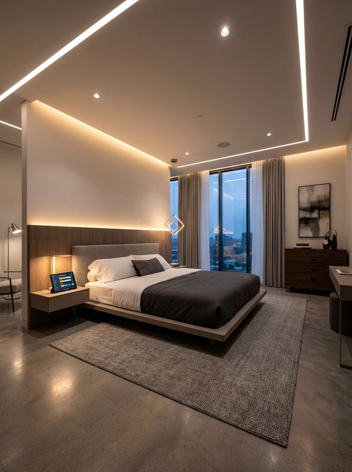 Dimmable Smart Bedroom Lighting - 30 bedroom layered lighting ideas