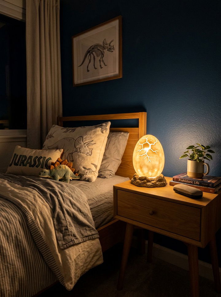 Dinosaur Egg Night Light - 30 dinosaur bedroom ideas