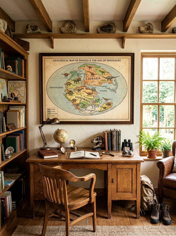 Dinosaur Map Poster - 30 dinosaur bedroom ideas