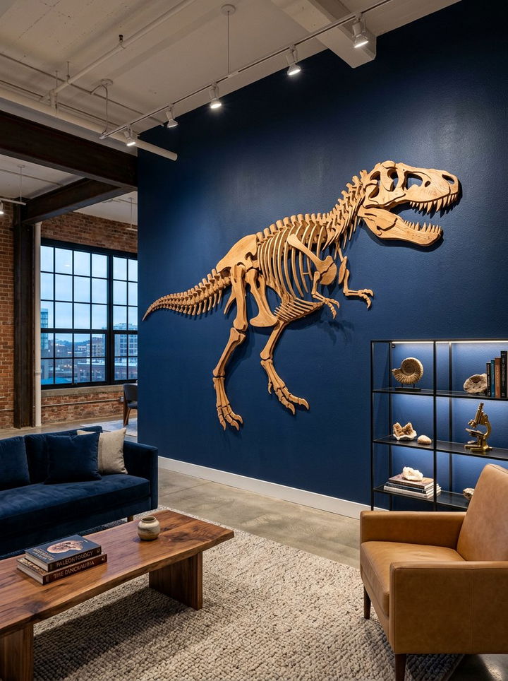 Dinosaur Skeletal Wall Art - 30 dinosaur bedroom ideas