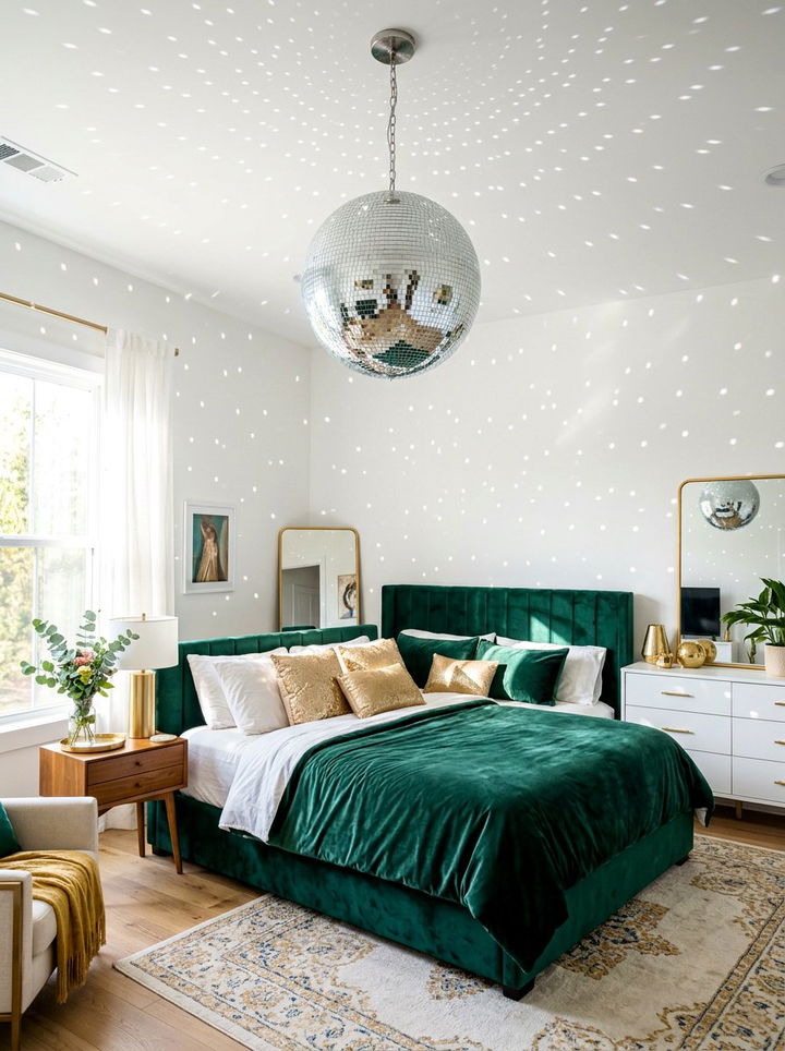 Disco ball bedroom - 30 retro bedroom ideas