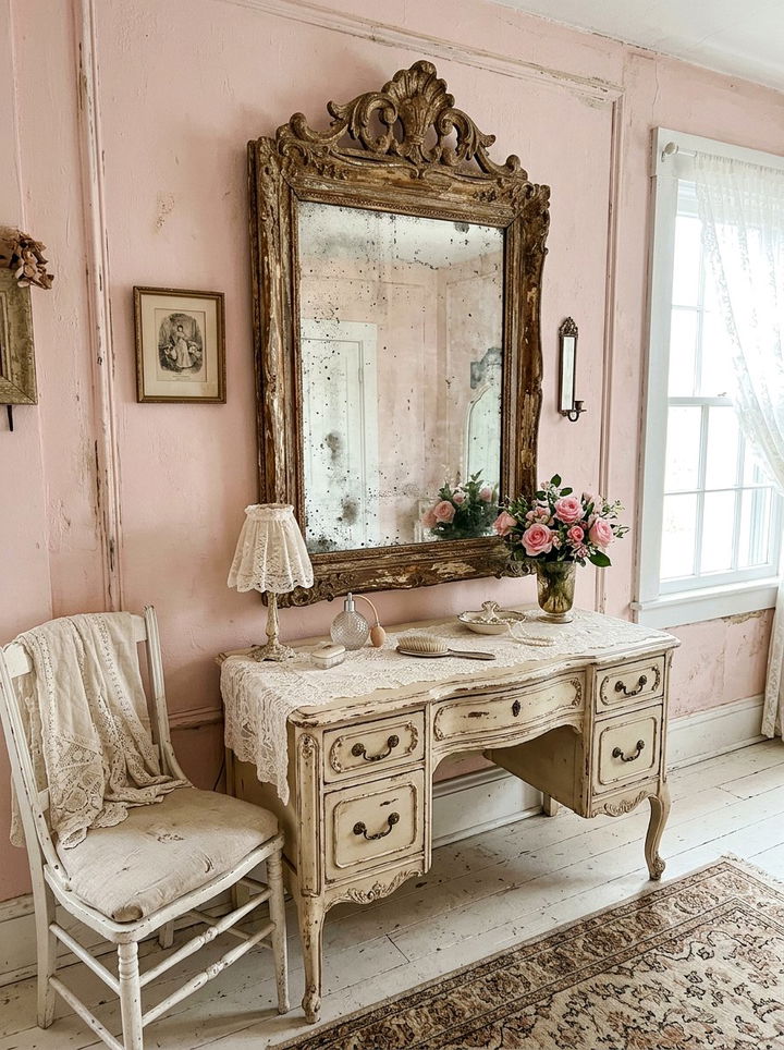 Distressed Antique Mirror - 30 bedroom vanity mirrors