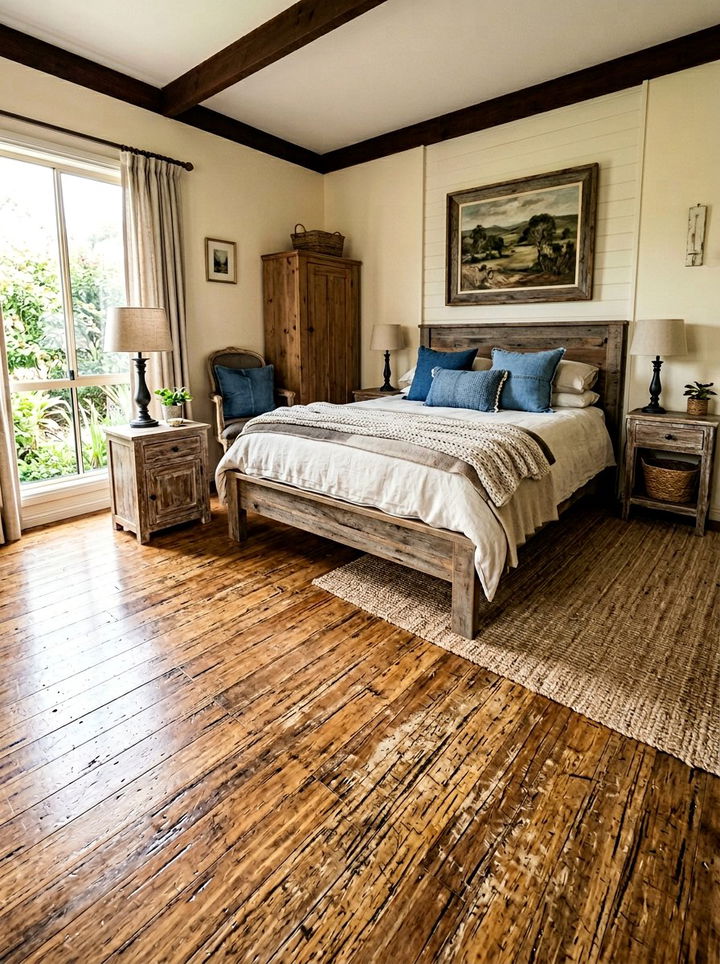 Distressed Bamboo Bedroom - 30 bedroom bamboo flooring ideas