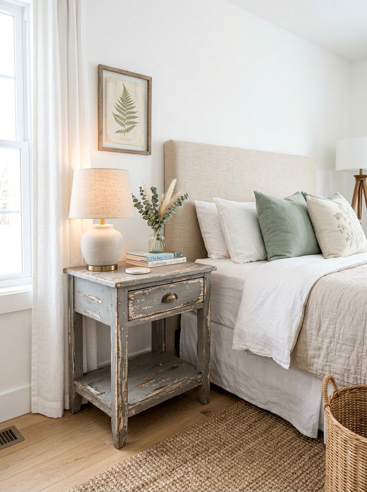 Distressed Gray Nightstand - 30 bedroom rustic nightstands