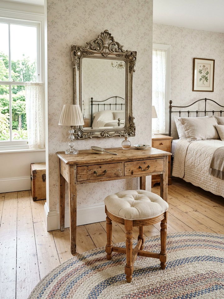 Distressed Pine Vanity - 30 bedroom pine furniture ideas