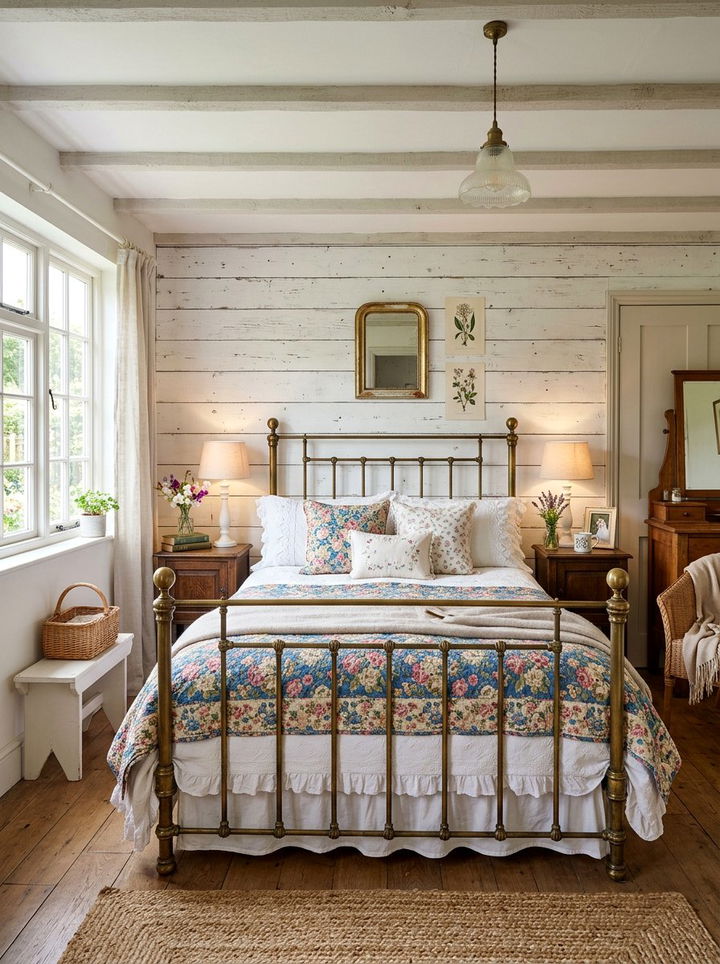 Distressed Shiplap Feature Wall - 30 handcrafted bedroom ideas