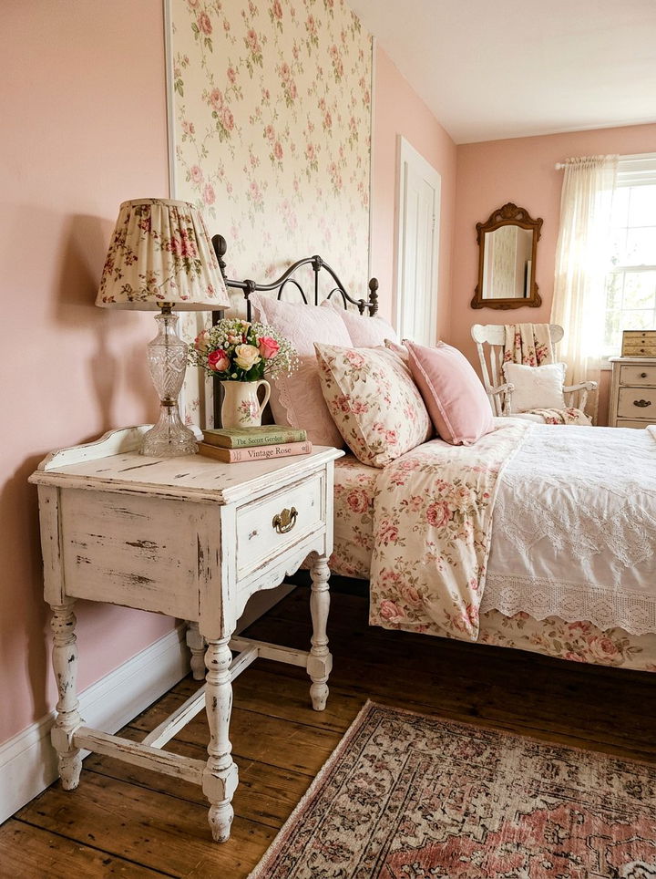 Distressed White Nightstand - 30 bedroom tall nightstands