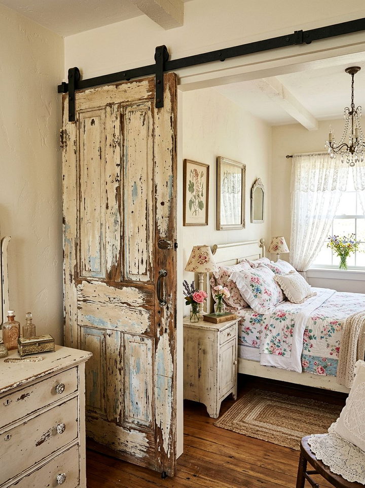 Distressed Wood Barn Door - 30 bedroom barn doors
