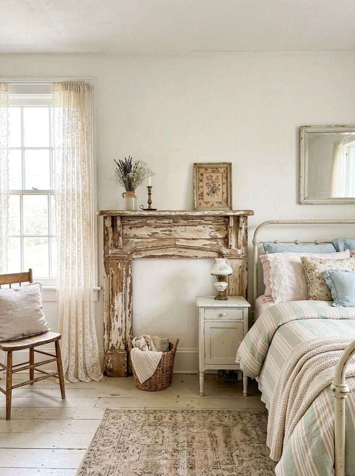 Distressed Wood Bedroom Mantel - 30 bedroom fireplace mantels