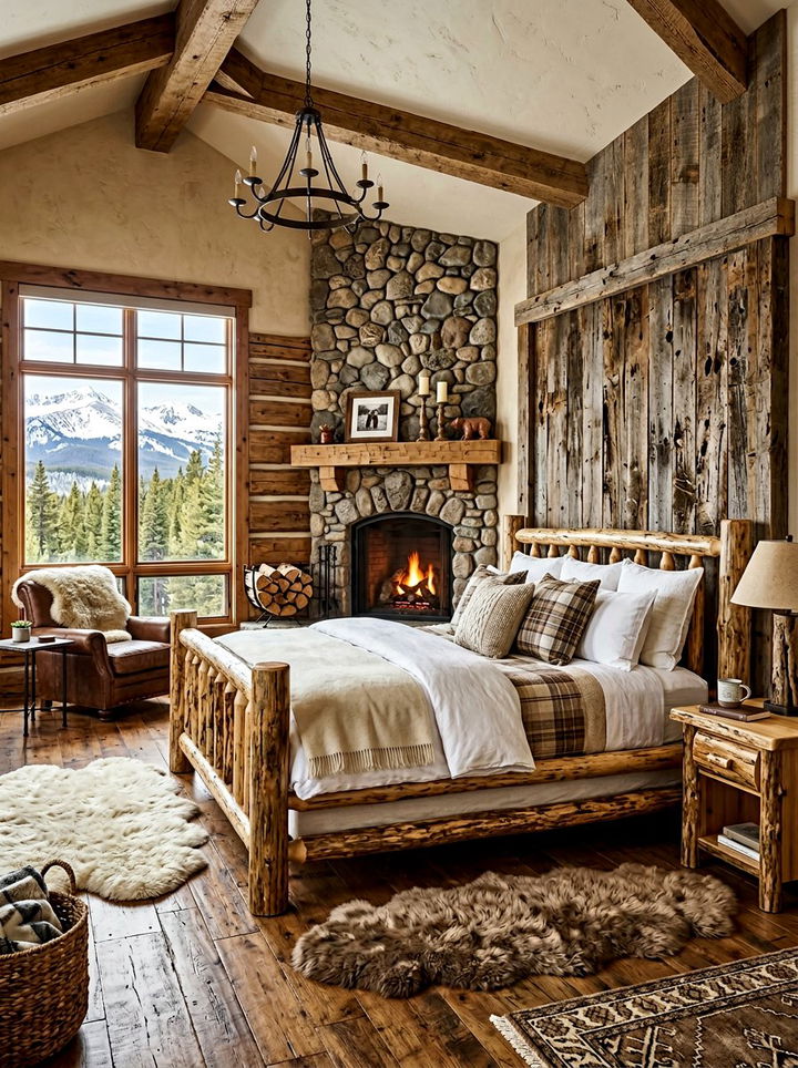 Distressed Wood Bedroom Privacy Panel - 30 bedroom screen ideas