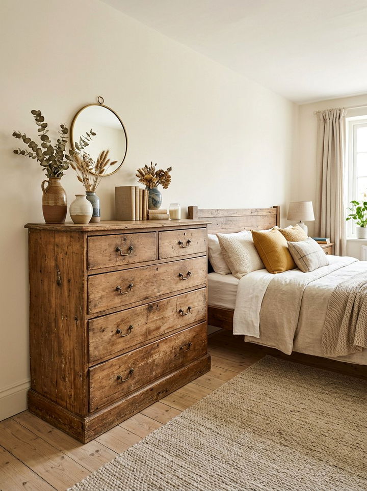 Distressed Wood Dresser Bedroom - 30 rustic cream bedroom ideas