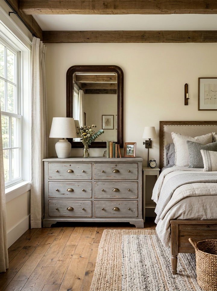 Distressed Wood Dresser - 30 fixer upper bedroom ideas