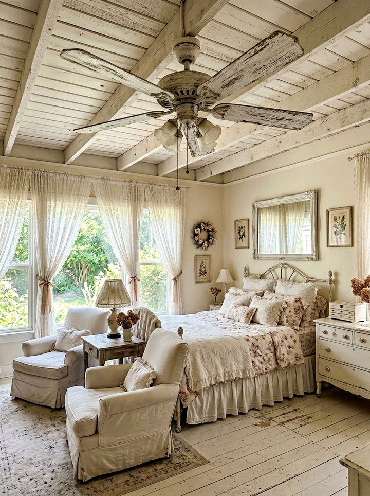 Distressed Wood Fan - 30 bedroom fans