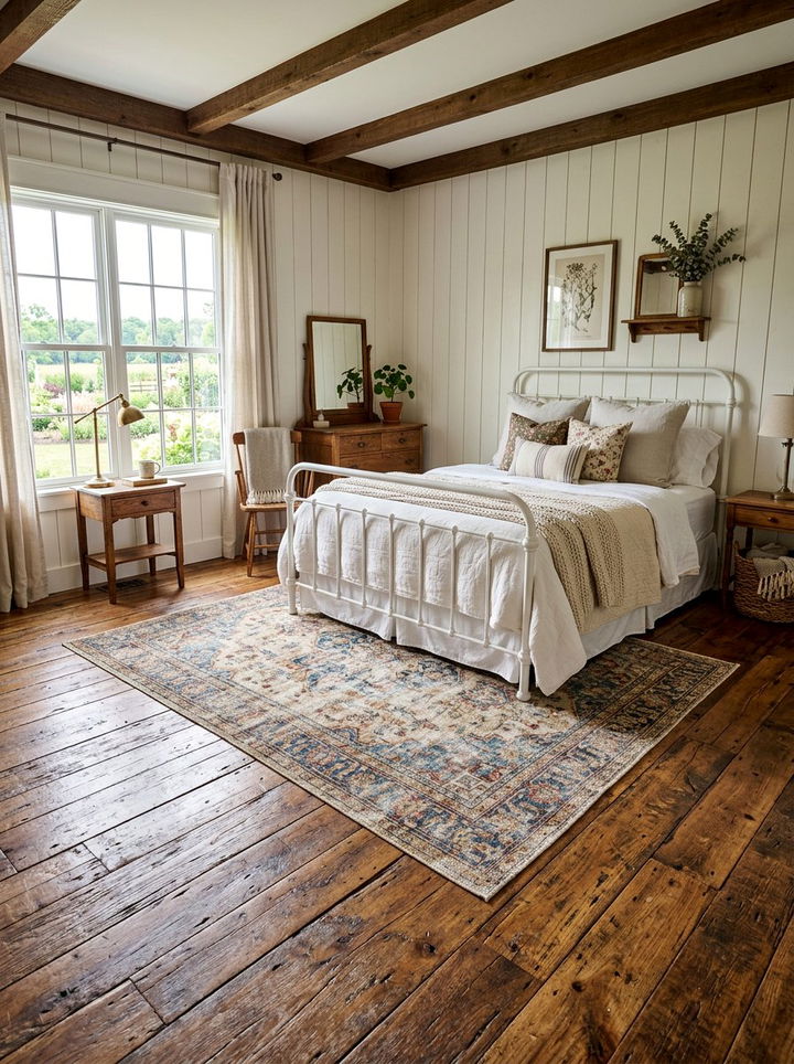 Distressed Wood Floor - 30 bedroom hardwood floors