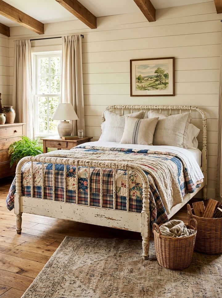 Distressed farmhouse bed frame - 30 bedroom bed frames