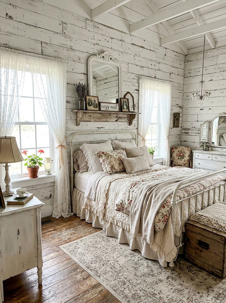 Distressed shiplap bedroom - 30 bedroom shiplap walls