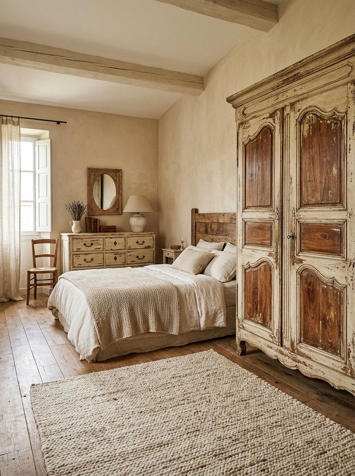 Distressed wood bedroom furniture - 30 French country bedroom ideas