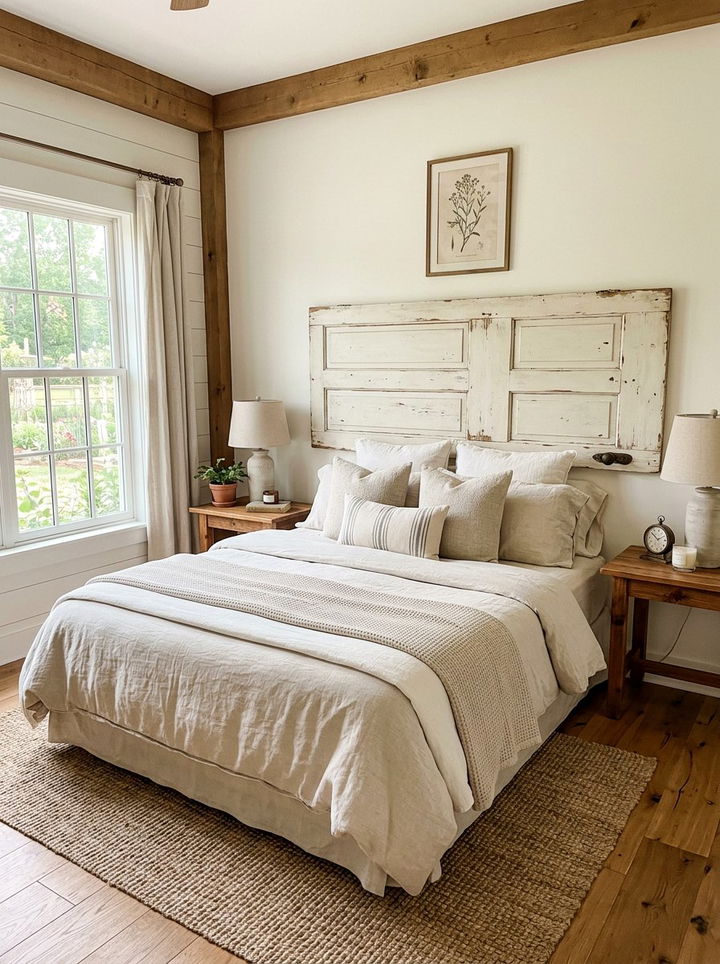 Door headboard - 30 upcycled bedroom ideas