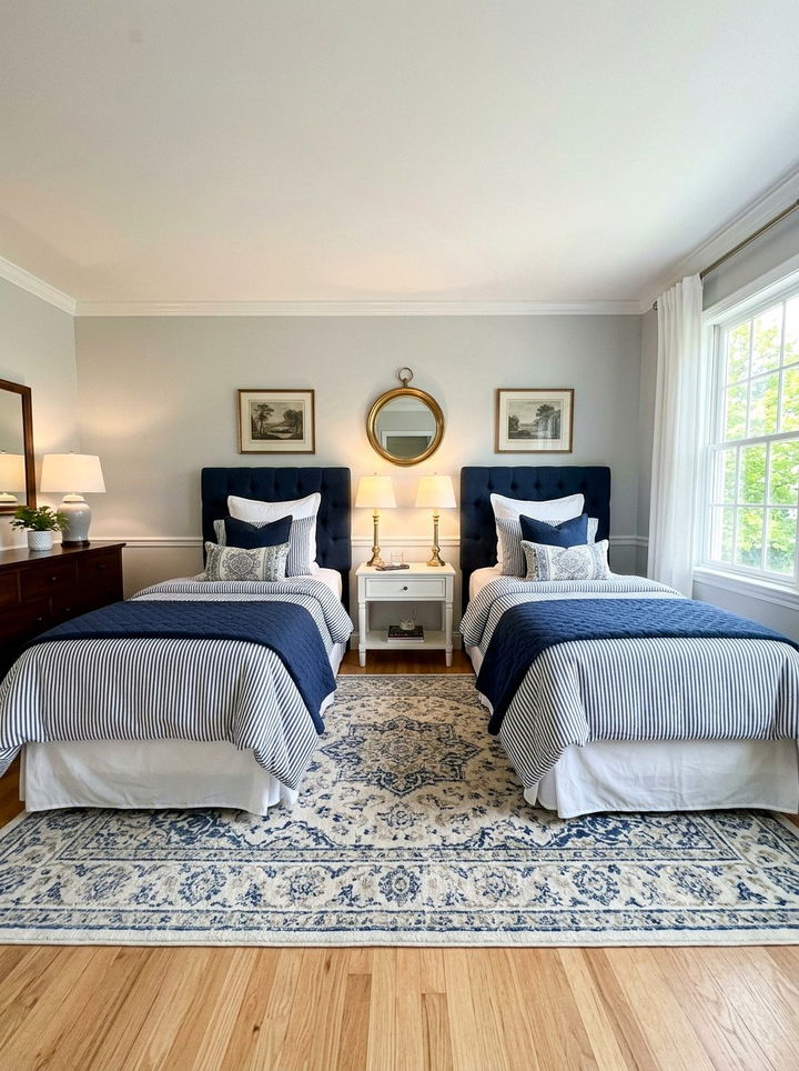 Double Beds Layout - 30 long bedroom ideas