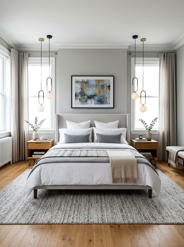 Double Bedside Pendants - 30 bedroom pendant lighting ideas