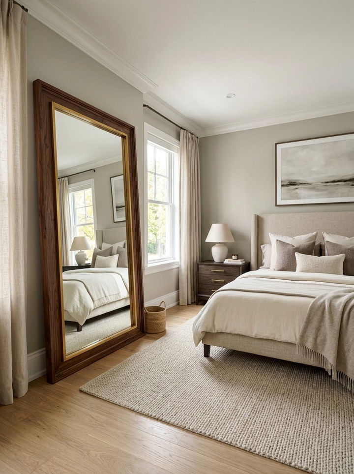 Double Frame Floor Mirror - 30 bedroom floor mirrors