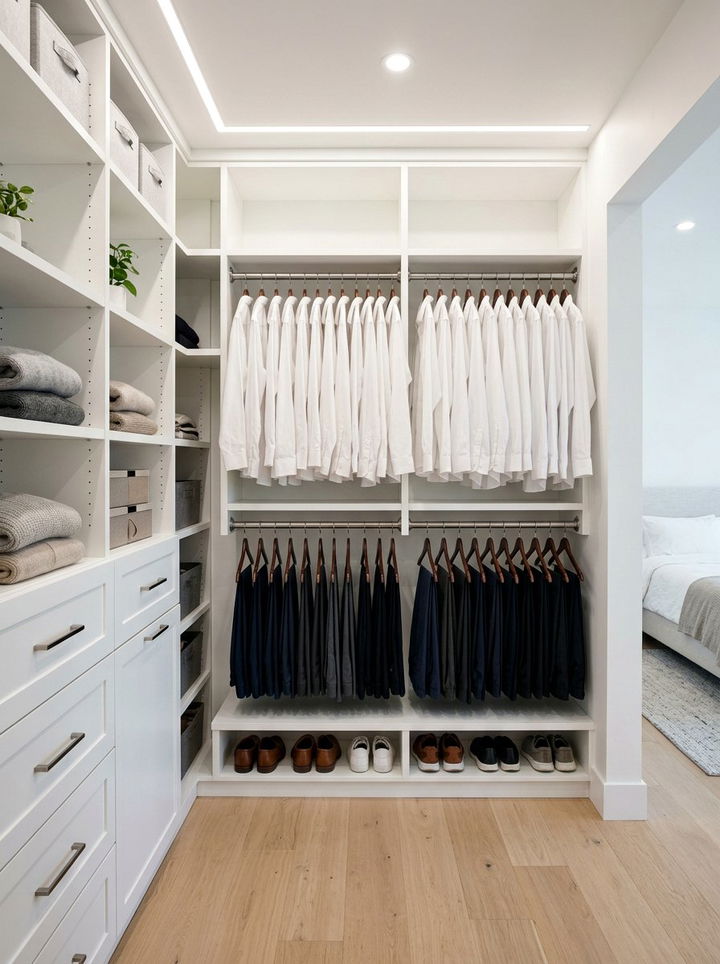 Double Hanging Rod - 30 bedroom closet organizers