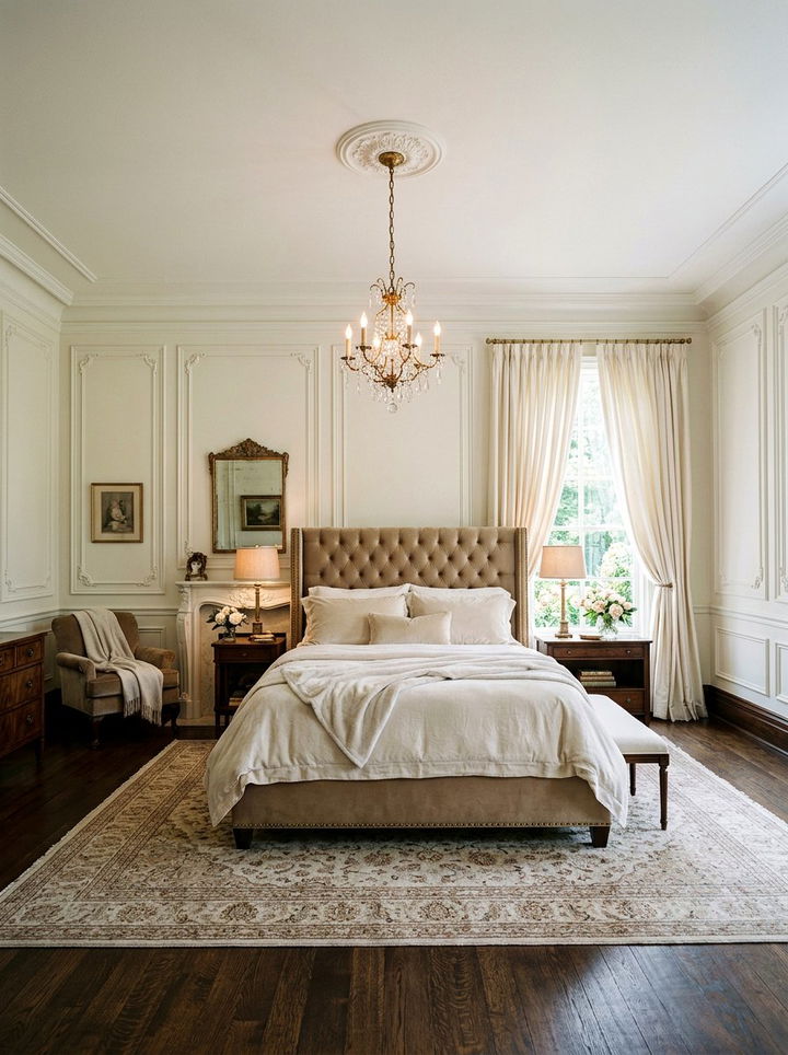 Double Picture Frame Wall Molding - 30 bedroom wainscoting ideas