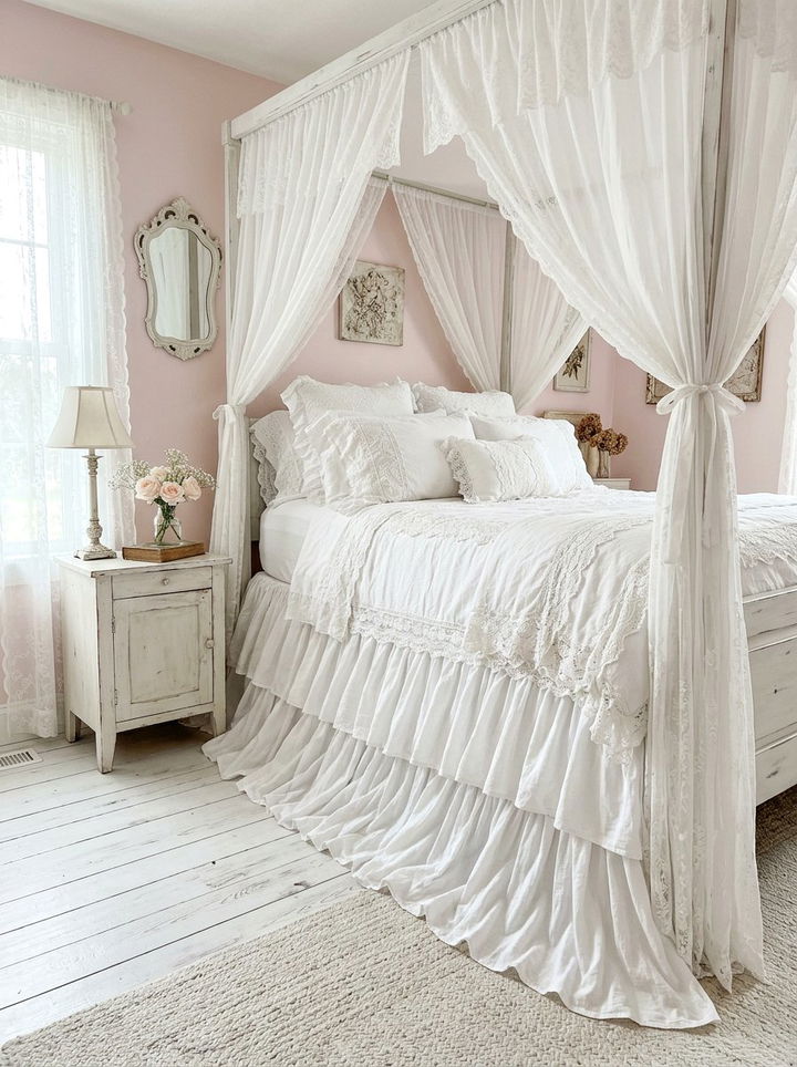 Double Ruffle Bed Skirt - 30 bedroom bed skirts