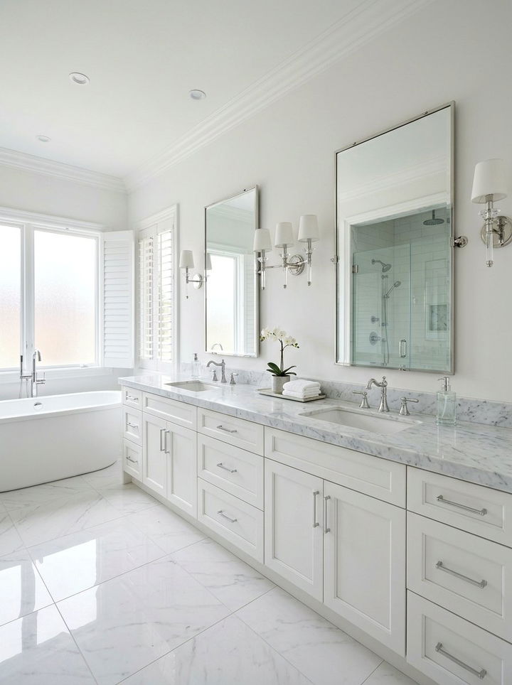 Double Vanity Master Suite - 30 bedroom ensuite ideas