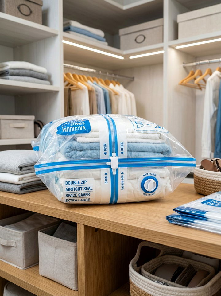 Double Zip Vacuum Bag - 30 bedroom vacuum storage bags