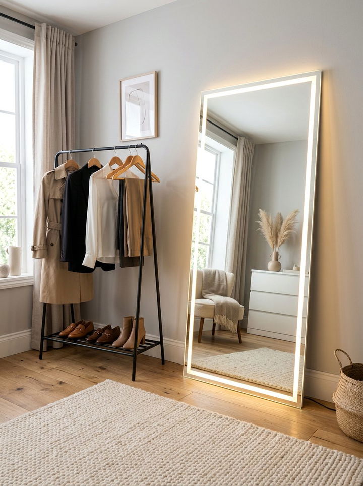 Dressing Mirror LED - 30 bedroom LED lighting ideas