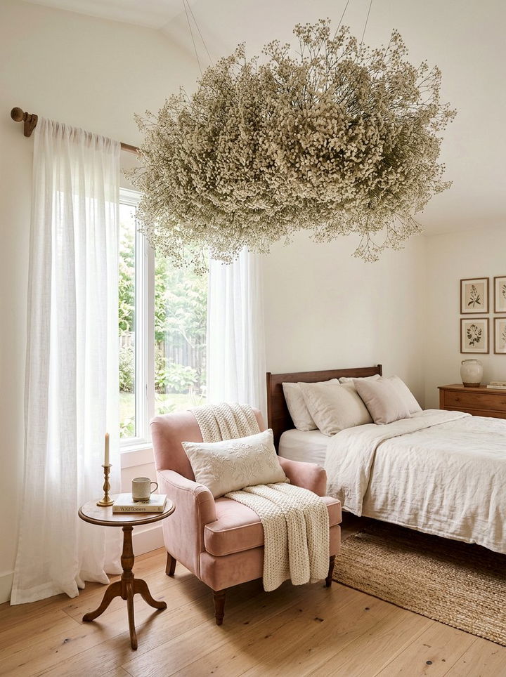 Dried Babys Breath Clouds - 30 bedroom dried flowers