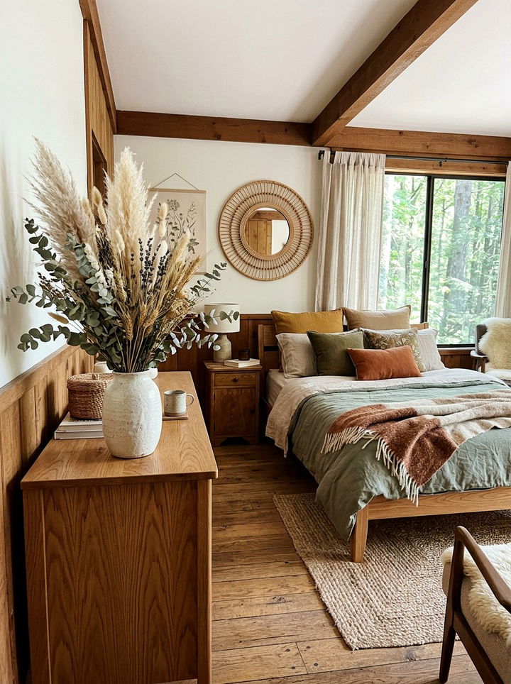 Dried Flower Arrangement - 30 woodland bedroom ideas