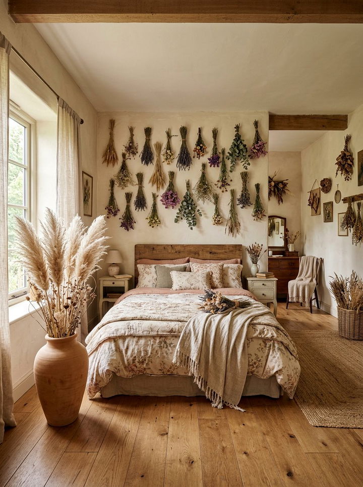 Dried Flower Bedroom - 30 earthy bedroom ideas