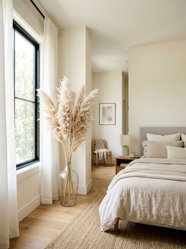 Dried Pampas Grass - 30 bohemian bedroom ideas