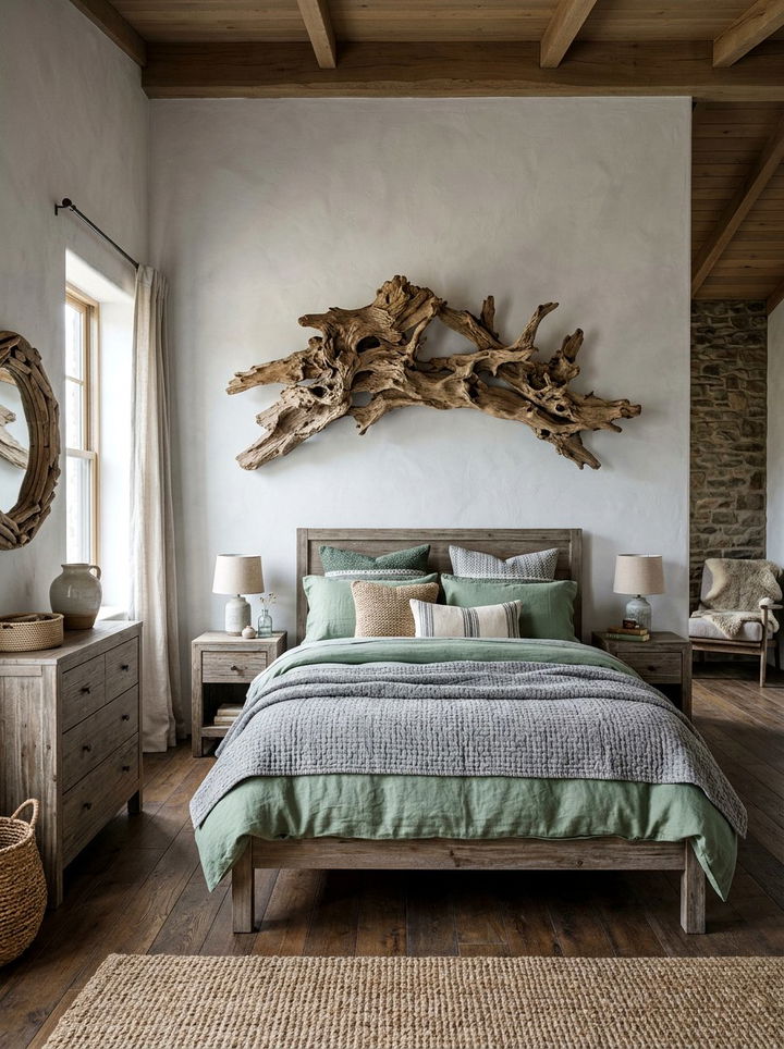 Driftwood Decorative Pieces - 30 forest bedroom ideas