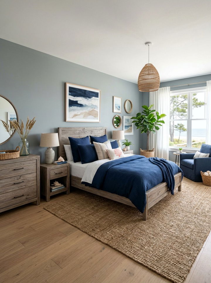 Driftwood Furniture Navy Bedroom - 30 coastal navy bedroom ideas