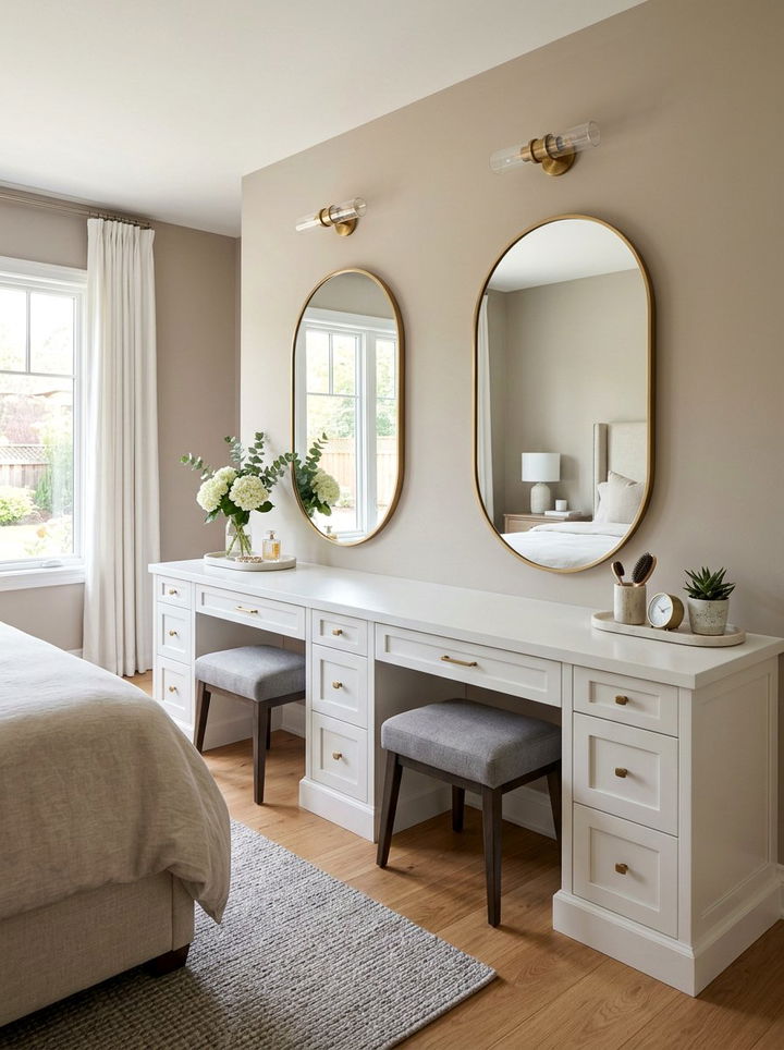Dual Mirror Vanity - 30 bedroom vanity ideas