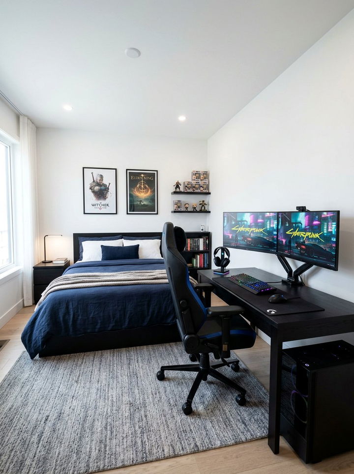 Dual Monitor Gaming Bedroom - 30 streaming setup bedroom ideas
