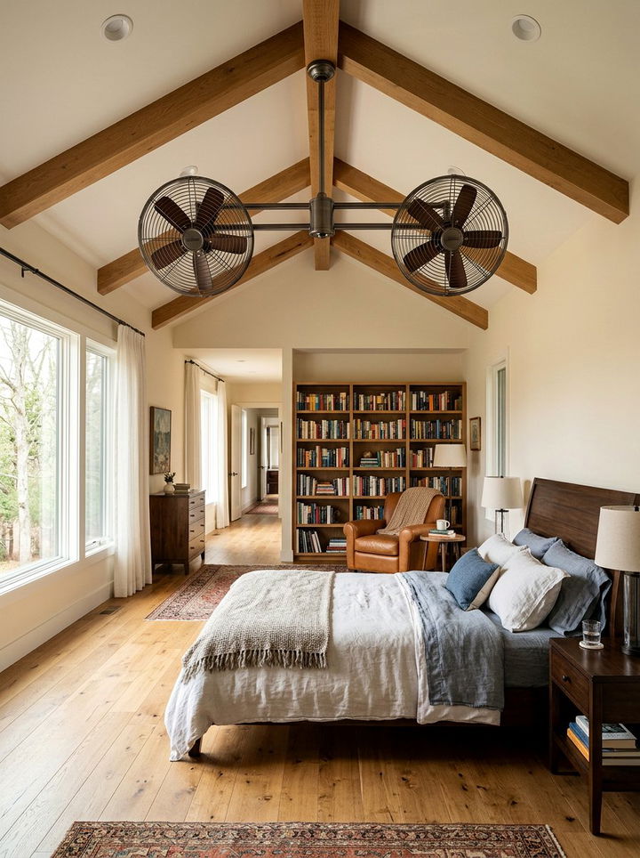 Dual Motor Ceiling Fan - 30 bedroom ceiling fans