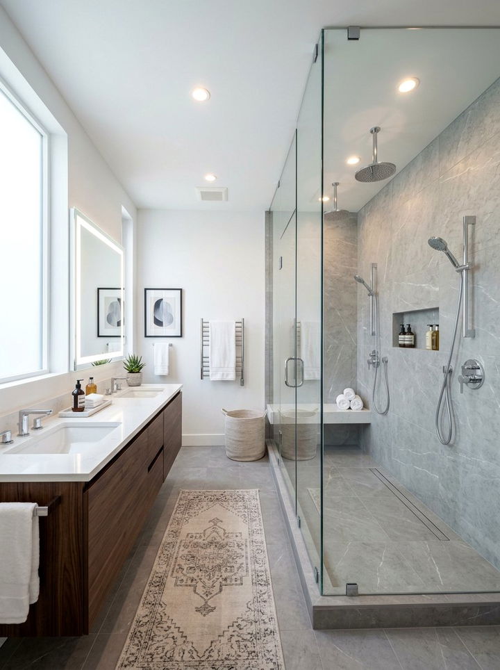 Dual shower bathroom conversion - 30 bedroom to bathroom conversion ideas