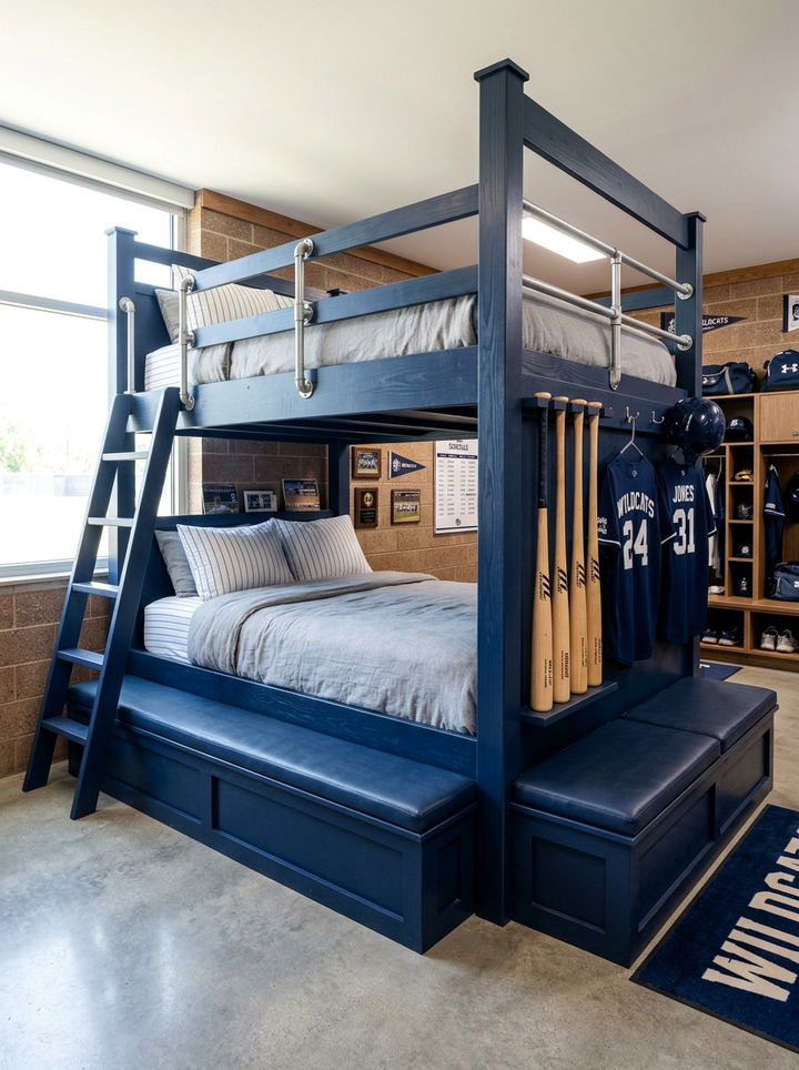 Dugout Bunk Bed - 30 baseball bedroom ideas