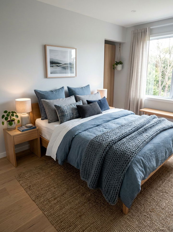 Dusty Blue Bedding - 30 pastel blue bedroom ideas